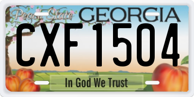 GA license plate CXF1504