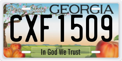 GA license plate CXF1509