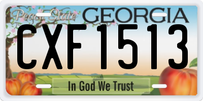 GA license plate CXF1513
