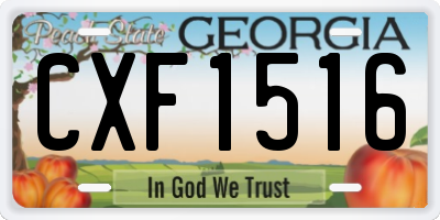 GA license plate CXF1516