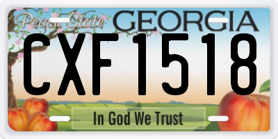 GA license plate CXF1518