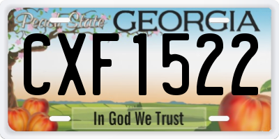 GA license plate CXF1522