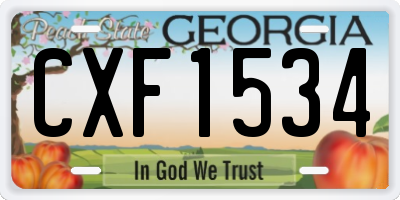 GA license plate CXF1534