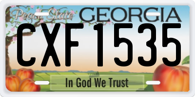 GA license plate CXF1535