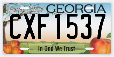 GA license plate CXF1537