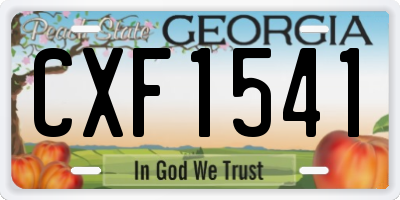GA license plate CXF1541
