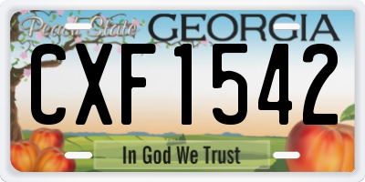 GA license plate CXF1542