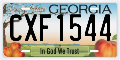 GA license plate CXF1544