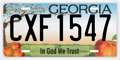 GA license plate CXF1547
