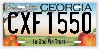 GA license plate CXF1550