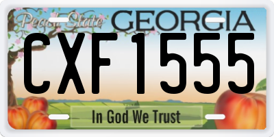 GA license plate CXF1555