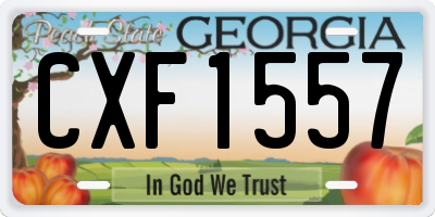 GA license plate CXF1557