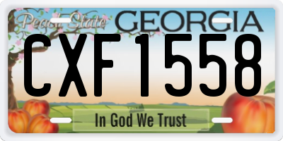 GA license plate CXF1558
