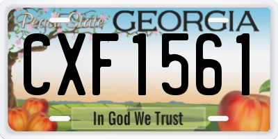 GA license plate CXF1561