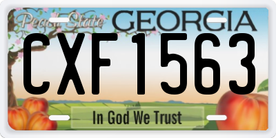 GA license plate CXF1563
