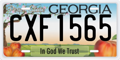 GA license plate CXF1565