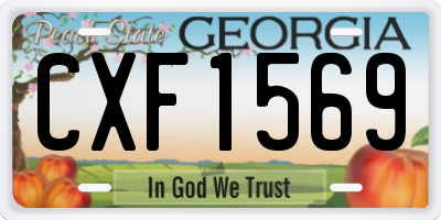 GA license plate CXF1569