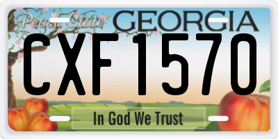GA license plate CXF1570