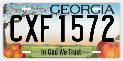 GA license plate CXF1572