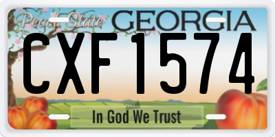 GA license plate CXF1574