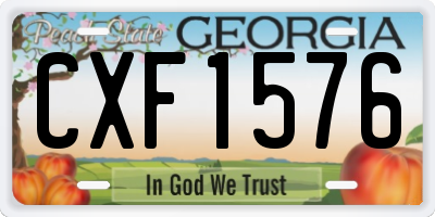 GA license plate CXF1576