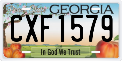 GA license plate CXF1579