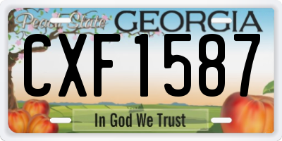 GA license plate CXF1587