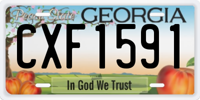 GA license plate CXF1591