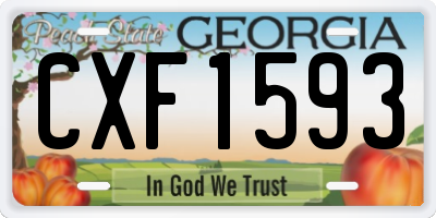 GA license plate CXF1593