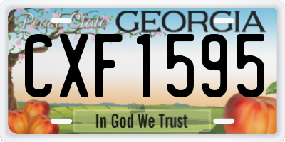 GA license plate CXF1595