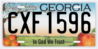 GA license plate CXF1596