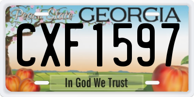 GA license plate CXF1597