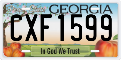 GA license plate CXF1599