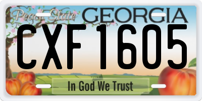 GA license plate CXF1605