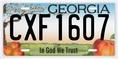 GA license plate CXF1607