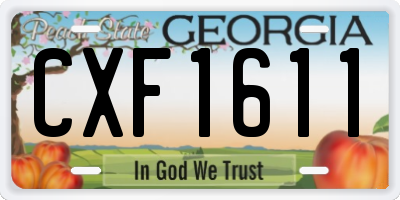 GA license plate CXF1611