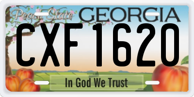 GA license plate CXF1620