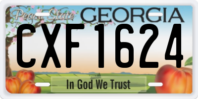 GA license plate CXF1624