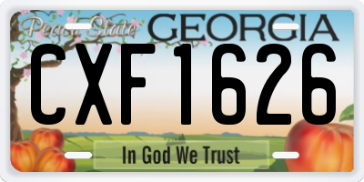 GA license plate CXF1626