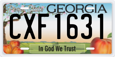 GA license plate CXF1631