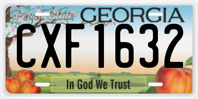 GA license plate CXF1632