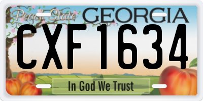 GA license plate CXF1634