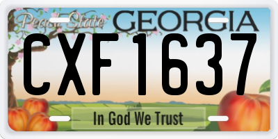 GA license plate CXF1637