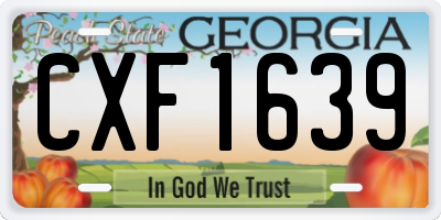 GA license plate CXF1639