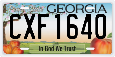 GA license plate CXF1640