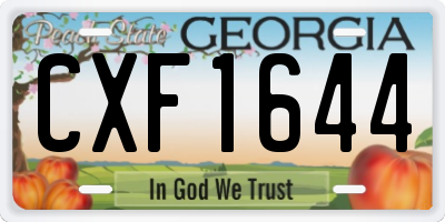 GA license plate CXF1644