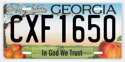 GA license plate CXF1650