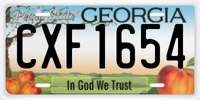 GA license plate CXF1654