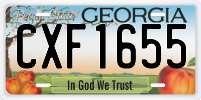 GA license plate CXF1655