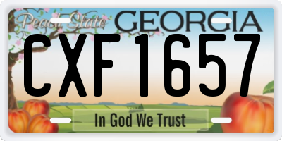 GA license plate CXF1657